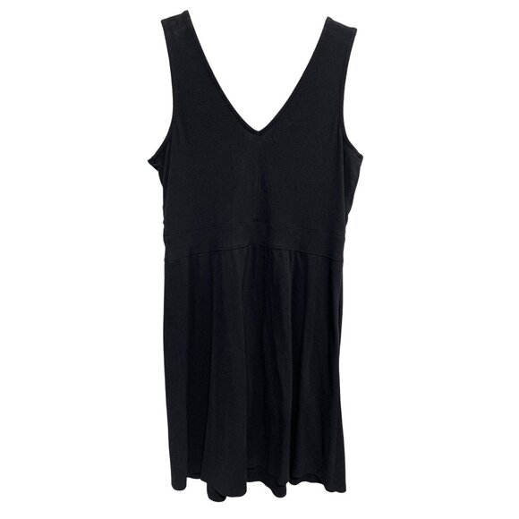 Maurices 24/7 Dress Size XL Surplice V Neck Sleeveless Solid Black Office Modern - Picture 2 of 8